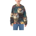 thumbnail image 3 of DIXRUYEE Youth Hoodie Pullover Sweatshirt Impressionist Otter Reverie Printed, 3 of 9