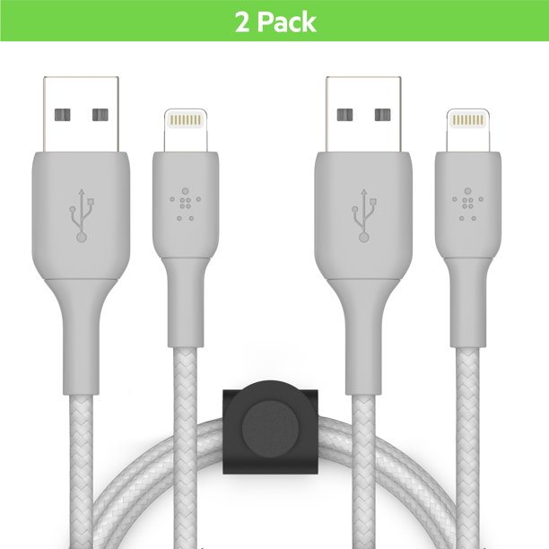 Belkin 2pk 5ft Lightning To Usb A 5ft Braided Cable With Strap Silver