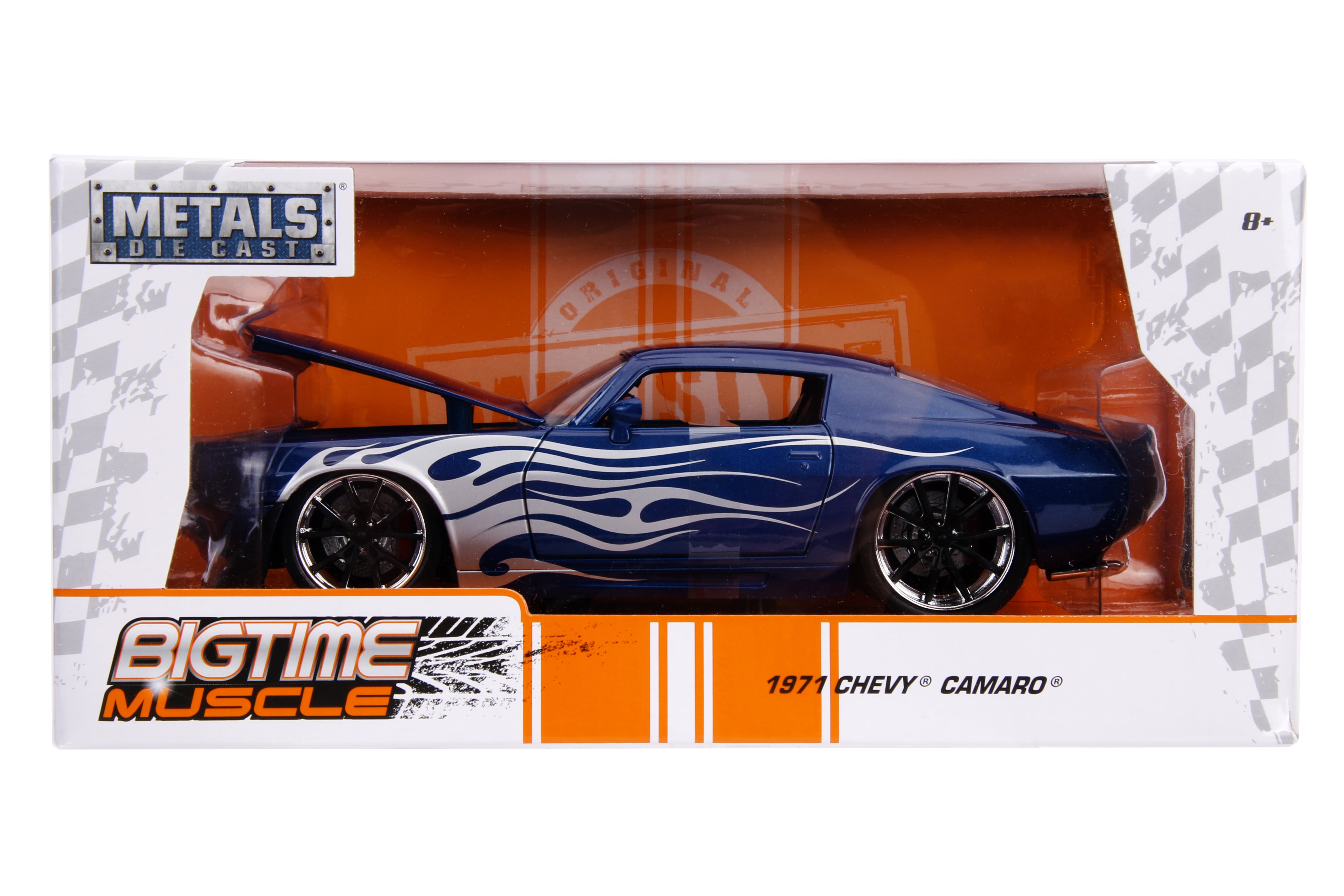 Big Time Muscle 1:24 1971 Chevy Camaro SS Die-cast Car Dark Blue