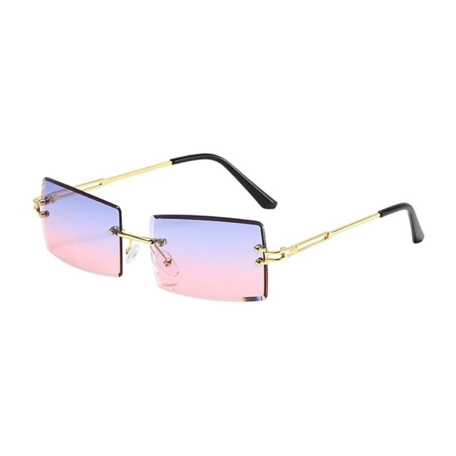 Gafas de sin borde de lentes de modernos para la playa de compras de viajes de viaje al aire libre Toppurple bottompink