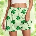 thumbnail image 2 of DHFJKG Womens Athletic Skorts For Running Tennis Clover Print Workout Mini Skirt With Built In Shorts Comfortable Activewear Versatile Skirt, 2 of 7