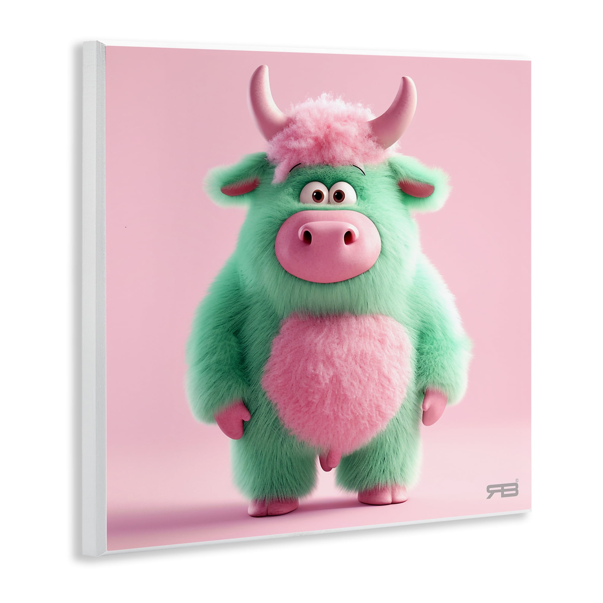Stupell Industries Silly Green Cow Animals Painting Unframed Art Print Wall Art, 12 x 12