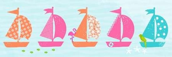 Cabanas and Sailboats Panel II Canvas Art - A Fresh Bunch ()