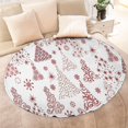 thumbnail image 4 of White Christmas Tree Pattern Round Blanket,Comfortable Soft Flannel Throw Blanket,All Season,Warm Lightweight Blankets for Sofa Bed Couch Living Room Chair 47"x47", 4 of 5
