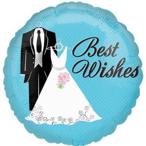 18 Inch Best Wishes Bride & Groom Vlp Balloon (Best Wishes For Bride And Groom)