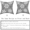 thumbnail image 5 of Grey White Snowflakes Christmas Pillow Covers 16x16 Set of 2 Xmas Snow Holiday Decoration Print Decorative Outdoor Pillowcases Seasonal Winter Farmhouse Throw Cushion Case Decor for Couch Sofa Bed, 5 of 6