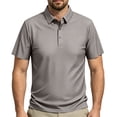 thumbnail image 5 of KLHDSF Men's Casual Polo Shirts Summer Short Sleeve Textured Polo Shirt Collared Business Work Daily Tops Khaki XL, 5 of 5