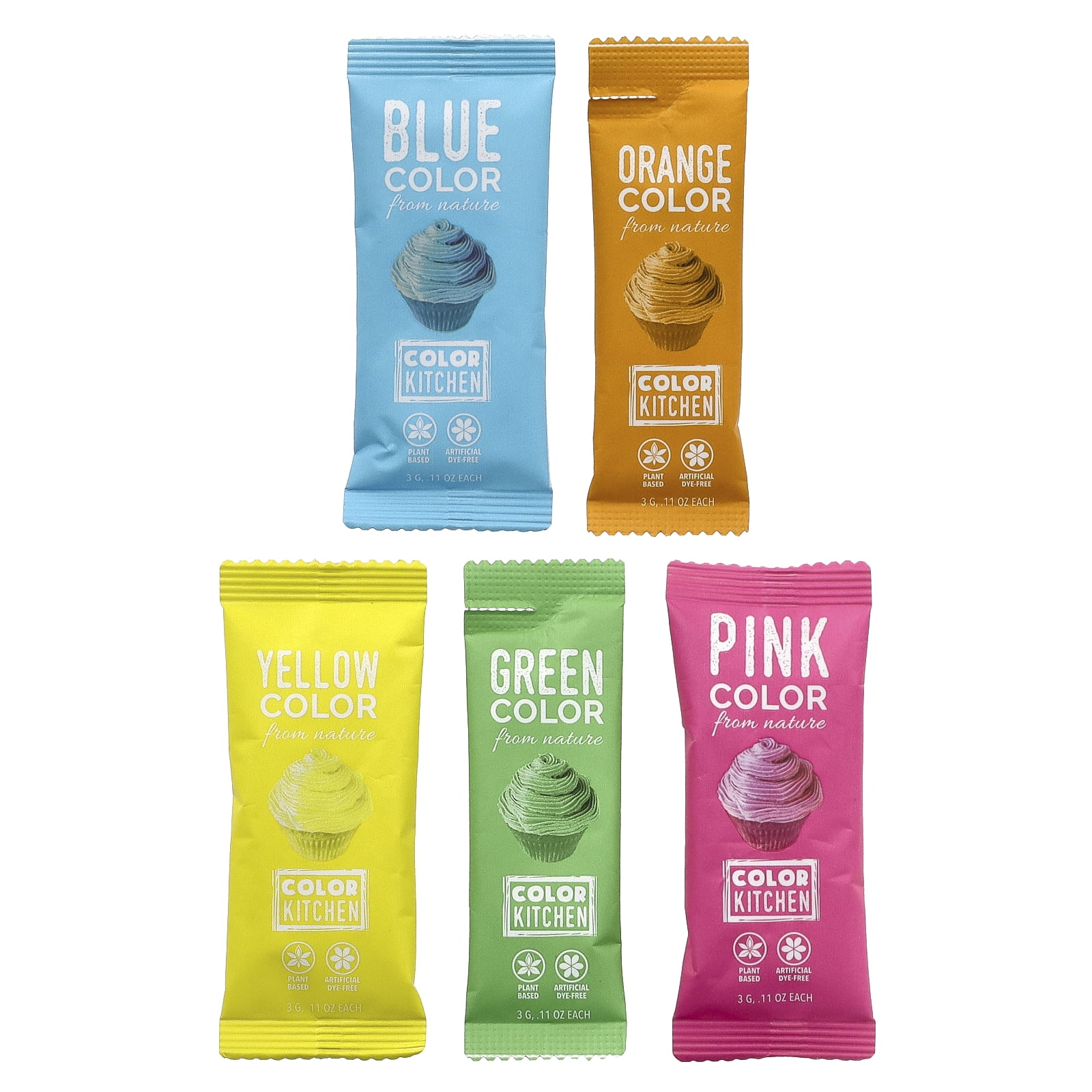 Food Colors From Nature, Multi-Color, 10-Color Packets, 0.088 oz (2.5 g) Each, ColorKitchen