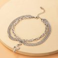thumbnail image 1 of 1 tobillera bohemia de serpiente con borlas doradas y colgante de serpiente, cadena de tobillera de playa, regalo para mujeres y adolescentes, 1 unidad (plata), 1 of 5