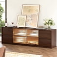 thumbnail image 3 of GUNAITO TV Stand for TVs up to 75", Big TV Stand for Living Room with 4 Drawers and LED Lights, Entertainment Center with Storage, Walnut, 3 of 10