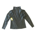 thumbnail image 2 of Mote Women's Lightweight Soft Faux Suede Zip Up Drape Jacket (Black, S), 2 of 4