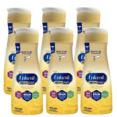 Best by 11/01/24 Enfamil NeuroPro Infant Formula - Brain Building Nutrition Inspired by Breast Milk - Ready to Use Liquid, 32 fl oz (Pack of 6)