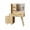 Natural Wood Natural wood color, variant on Makeup Vanity Table with Lighted Mirror 3-Color LED Power Outlet 5 Drawers Storage Shelves White
