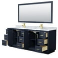 thumbnail image 2 of Wyndham Collection Miranda 84" Metal Double Bathroom Vanity in Blue/Gold, 2 of 3