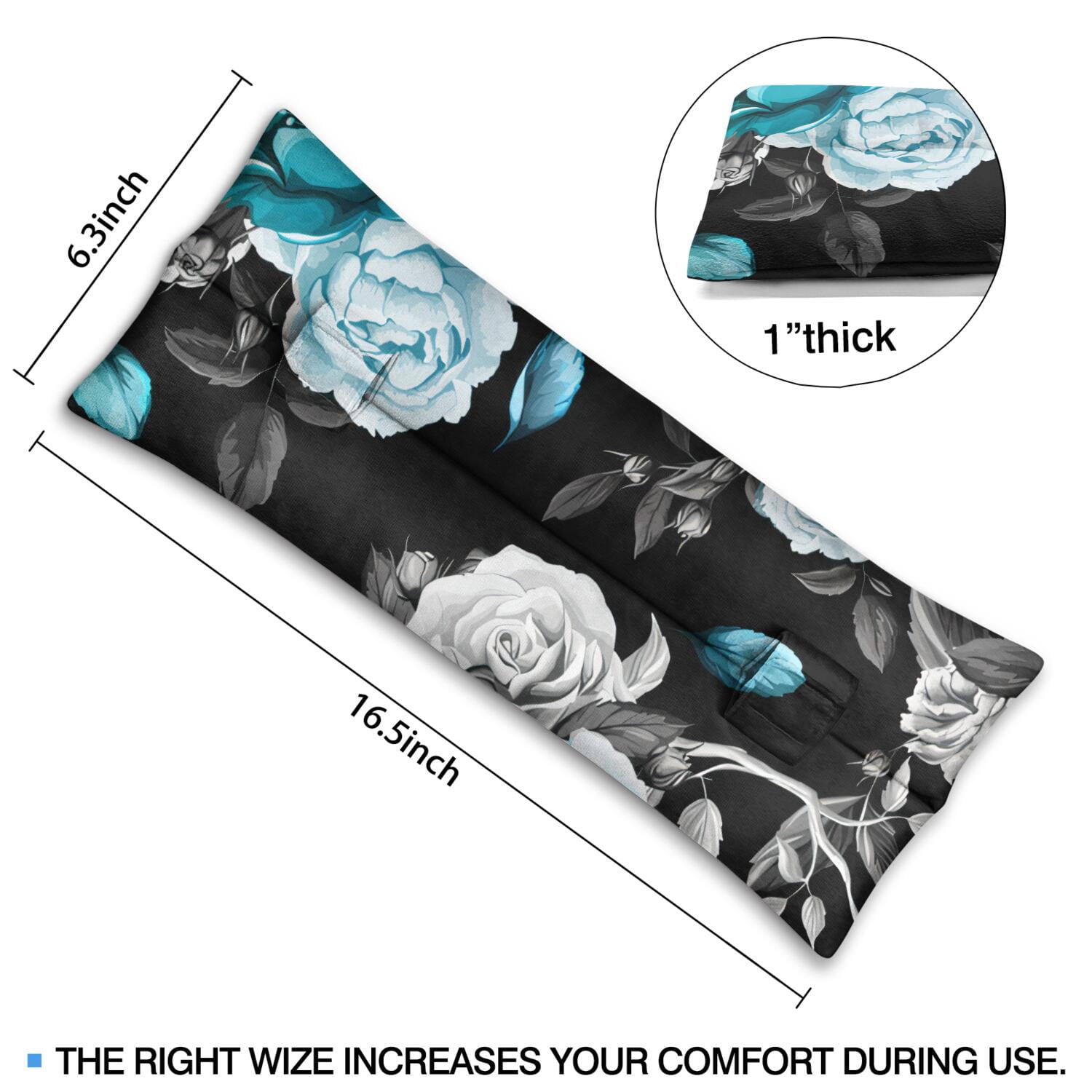 Palm Leaf & Exotic Flowers Seat Belt Pressure Relief Pad - Soft Chest Protector After Surgery - Boho Tropical Mastectomy Pillow