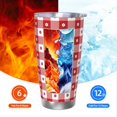thumbnail image 6 of Salouo Red Plaid Daisy Print 20oz Tumbler with Lid,Stainless Steel Vacuum Insulated Tumbler Durable Insulated Coffee Mug Thermal Cup with Splash Proof Sliding Lid-Straw Three-piece Set, 6 of 8