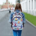 thumbnail image 6 of FORMRS Kids School Backpack Elementary Student Unisex Travel Bookbag with Reflective Stripes, Blue Hand Drawn Sailboats, 6 of 7
