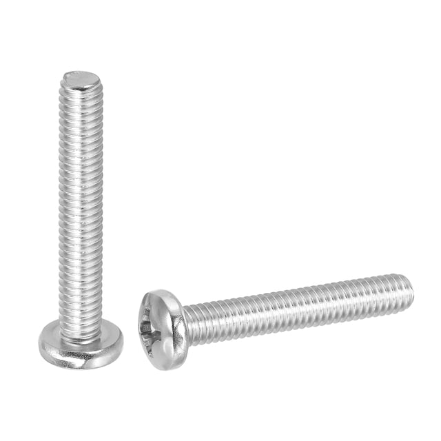 Uxcell Vis de Machine à Tête de Poêle, Vis de Tête Ronde en Acier Inoxydable 304 pour Armoire 10 5/16-18 x 2 Pouces