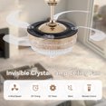 thumbnail image 3 of PHORUS 48 in. Gold Retractable Crystal Ceiling Fan with Light, 3 of 9