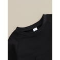 thumbnail image 6 of Suealasg Toddler Baby Boys Girls Fall Winter Clothes 6M 12M 18M 2T 3T Kids Crew Neck Long Sleeve Sweatshirt Pullover Top Drawstring Pants Sets 2Pcs, 6 of 9