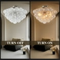 thumbnail image 5 of Longree Cluster Bubble Ball Glass Chandelier, silver Finish and Clear Ribbed Blown Glass Chandeliers, Semi Flush Mount Ceiling Light Fixture 20" Dia, 5 of 9