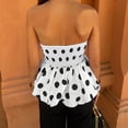thumbnail image 5 of YHAJDS Tank Tops for Women Spring Fashion Outfits Plaid Round Neck Pleated Sleeveless Bustier Top, 5 of 5