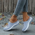 thumbnail image 3 of Dakaela Mules for Women 2026 Summer Woven Slip on Walking Sneakers Flower Embroidery Orthopedic Closed Toe Slides with Arch Support Blue 8.5, 3 of 7