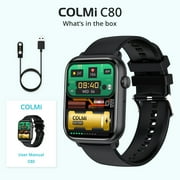COLMI C80 Smart Watch Men Bluetooth Calling 1.78 inch Amoled Full Touch Fitness Tracker IP68 Waterproof Smartwatch Black
