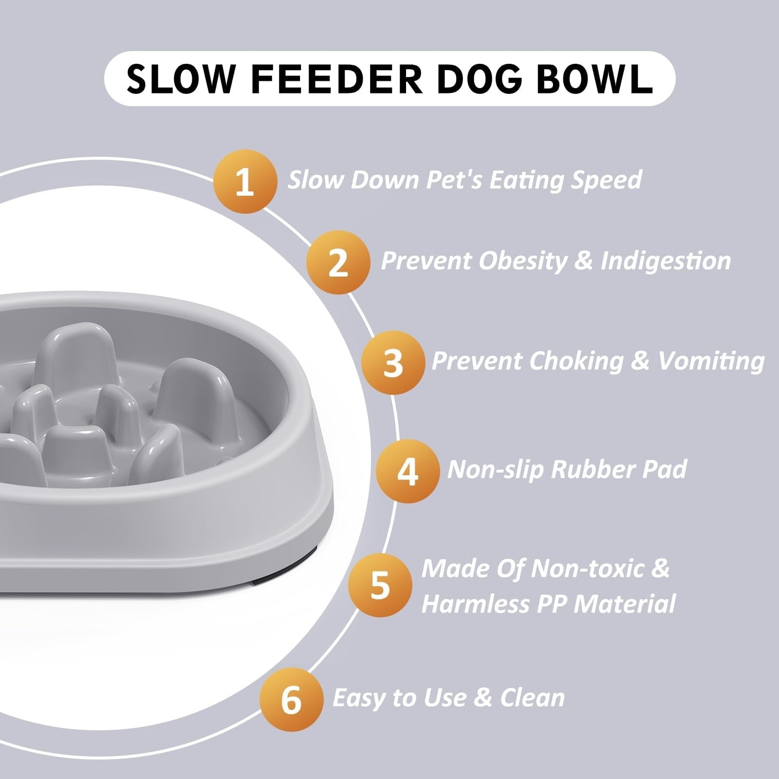 Slow Feeder Dog Bowls, Pet Supplies that Slow Down Eating, Pet Food Bowls, Maze Dog Puzzle Feeder for Medium Breed