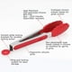 thumbnail image 2 of Pinzas de cocina, pinzas de acero inoxidable para alimentos con puntas de goma de silicona, pinzas para cocinar, para asar, ensaladas, barbacoas, freír, juego de 3 de 7, 9 y 12 pulgadas (rojo), 2 of 7