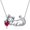 July - Ruby, variant on AOBOCO Cat Necklace with Birthstone 925 Sterling Silver Cat Pendant Necklace Gift for Women