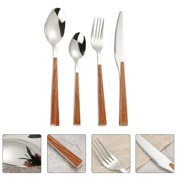 AURARMLET Stainless Steel Kitchen Utensils Set, Assorted Colors, Dining Cutlery for Cooking and Serving