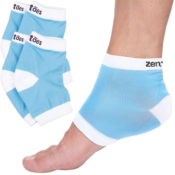 Calcetines hidratantes para talón ZenToes, con forro de gel, sin punta, spa, azul