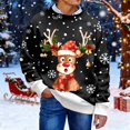 thumbnail image 3 of Christmas Sweatshirt for Men Women Long Sleeve Crewneck Loose Casual Cute Reindeer and Snowflake Print Pullover Sweatshirts, 3 of 8