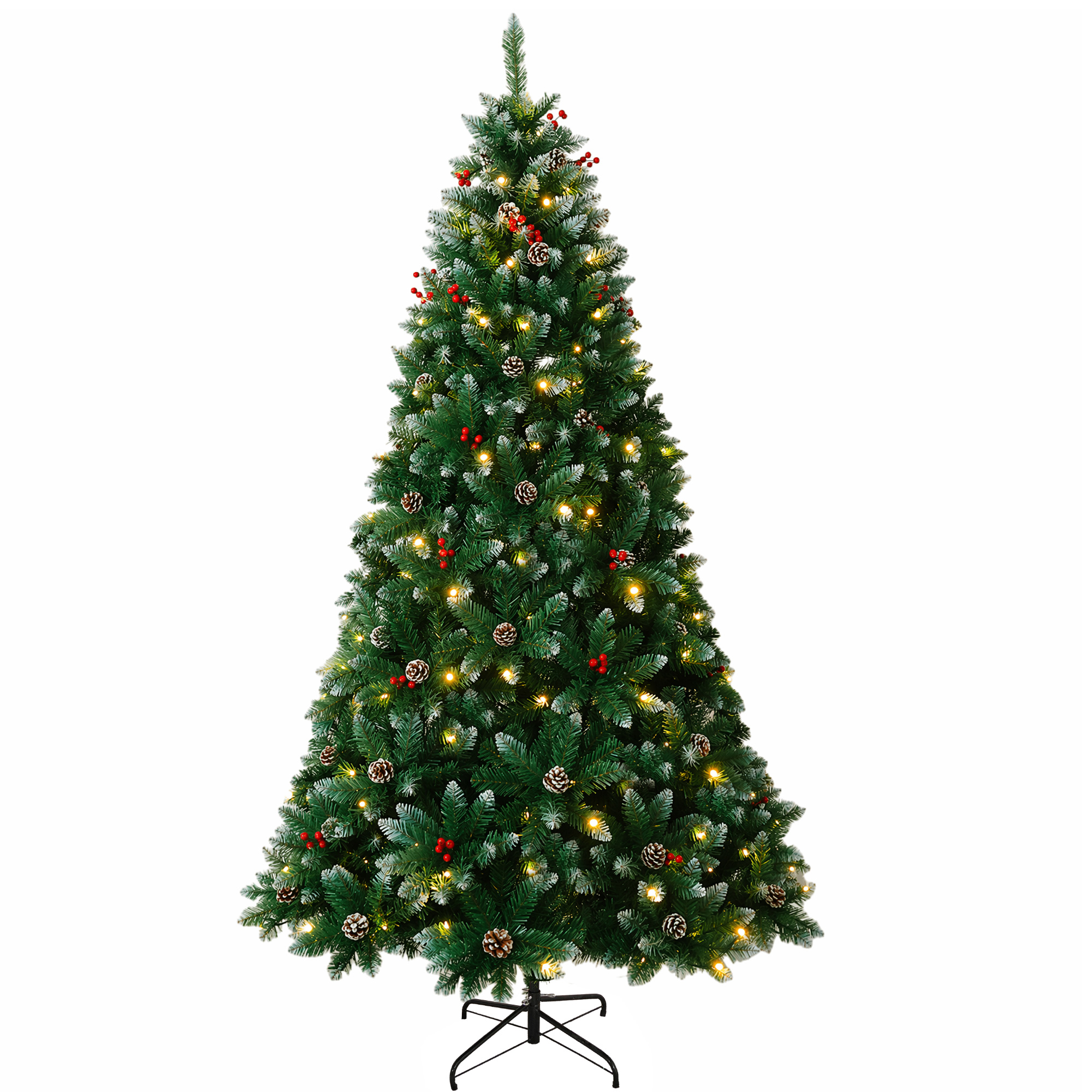 Yexmas 6ft Pre-Lit Christmas Tree with Pinecones & Berries photo 4