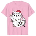 thumbnail image 5 of Camiseta con luces navideñas para mujer, camisetas con estampado gráfico de gato bonito, camisetas de manga corta, ropa de calle divertida, camiseta de marca, ropa femenina, 5 of 5