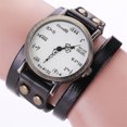 thumbnail image 3 of Jumpingount Couple Leather Alloy Watch Women Men Adjustable Party Traveling Wrist Style Wristwatch Leather Band Casual Accessory Banquet Relojes Negro, 3 of 6