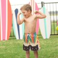 thumbnail image 4 of FORMRS Boys Swim Trunks Quick Dry Mesh Liner Boardshorts Sizes XS-XL, Colorful Black Cat, 4 of 7