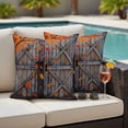 thumbnail image 4 of Fall Leaves Outdoor Waterproof Pillow Covers, Autumn Maple Rustic Wooden Barn Door Decorative Square Throw Pillowcase Sofa Cushion Sham for Patio/Couch/Chair, 18"x18" 2 Pack, 4 of 8