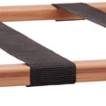 thumbnail image 5 of Household Essentials Portaequipajes plegable completamente ensamblado con estante de almacenamiento inferior | Marco de bambú con correas negras, 5 of 5
