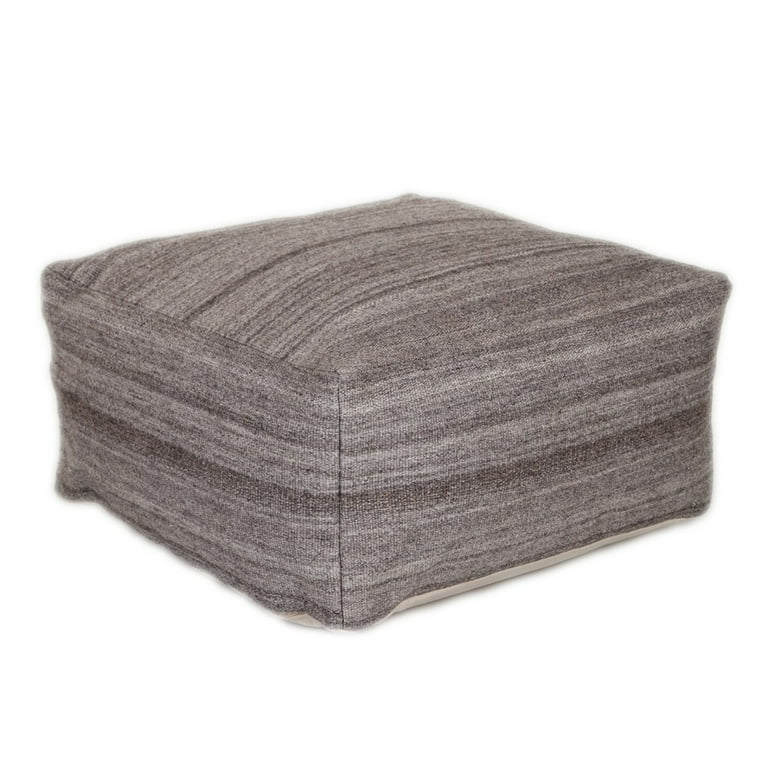 Stone Gray And Brown Pouf Stone Gray And Brown Pouf