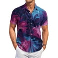 thumbnail image 2 of Dresfit Polo Shirt Mens Button Down Graphic Hawaiian Shirts Spring 2026 Short Sleeve Holiday Mokaloha Shirt Funny Loose Oversized Beach Aloha Shirt Purple 2XL, 2 of 8
