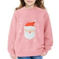 thumbnail image 6 of XIYNBAOK Funny Christmas T Shirt Long Sleeve Christmas Shirts Christmas Hawaiian Shirts Tops Clean Girl Clothes Boy Clothes Size 6 Teenager Clothes, Pink 5-6 Years, 6 of 8