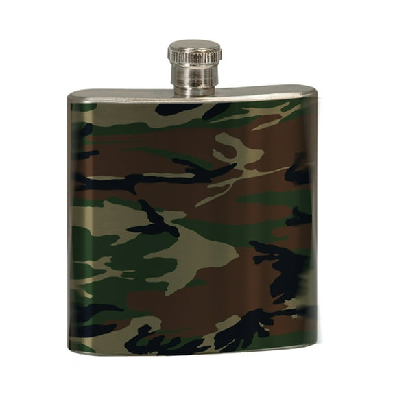 KuzmarK 6 oz. Stainless Steel Pocket Hip Liquor Flask - Camouflage