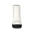 thumbnail image 6 of BLISSFUL STEP Women Rounded Toe Chunky Heel Platform Ankle Boots White 9, 6 of 8