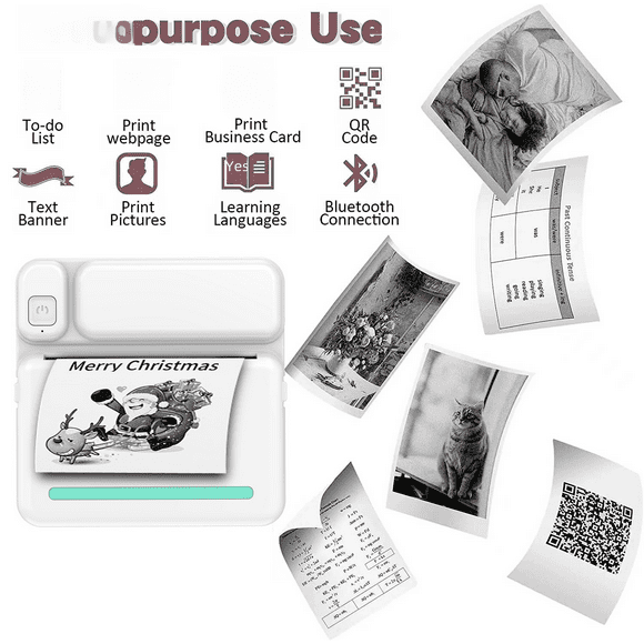 Impresora fotográfica térmica portátil inalámbrica de bolsillo para estudiantes, mini impresora de etiquetas incorrectas con interfaz USB