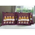 thumbnail image 6 of Ambesonne Animal Throw Pillow Cover 4 Pack, Dancing Ballerina Words, 18", Maroon and Marigold, 6 of 7