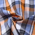 thumbnail image 5 of Bienzoe Boy's Cotton Plaid Roll Up Sleeve Casual Shirts Orange/Navy 5/6, 5 of 9