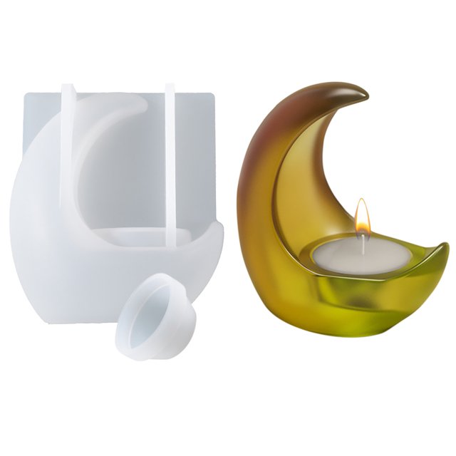 DQrwqpou Moldes Resina en Forma Moldes Silicona 3D Portavelas Molde Resina Regalo Hecho A Mano
