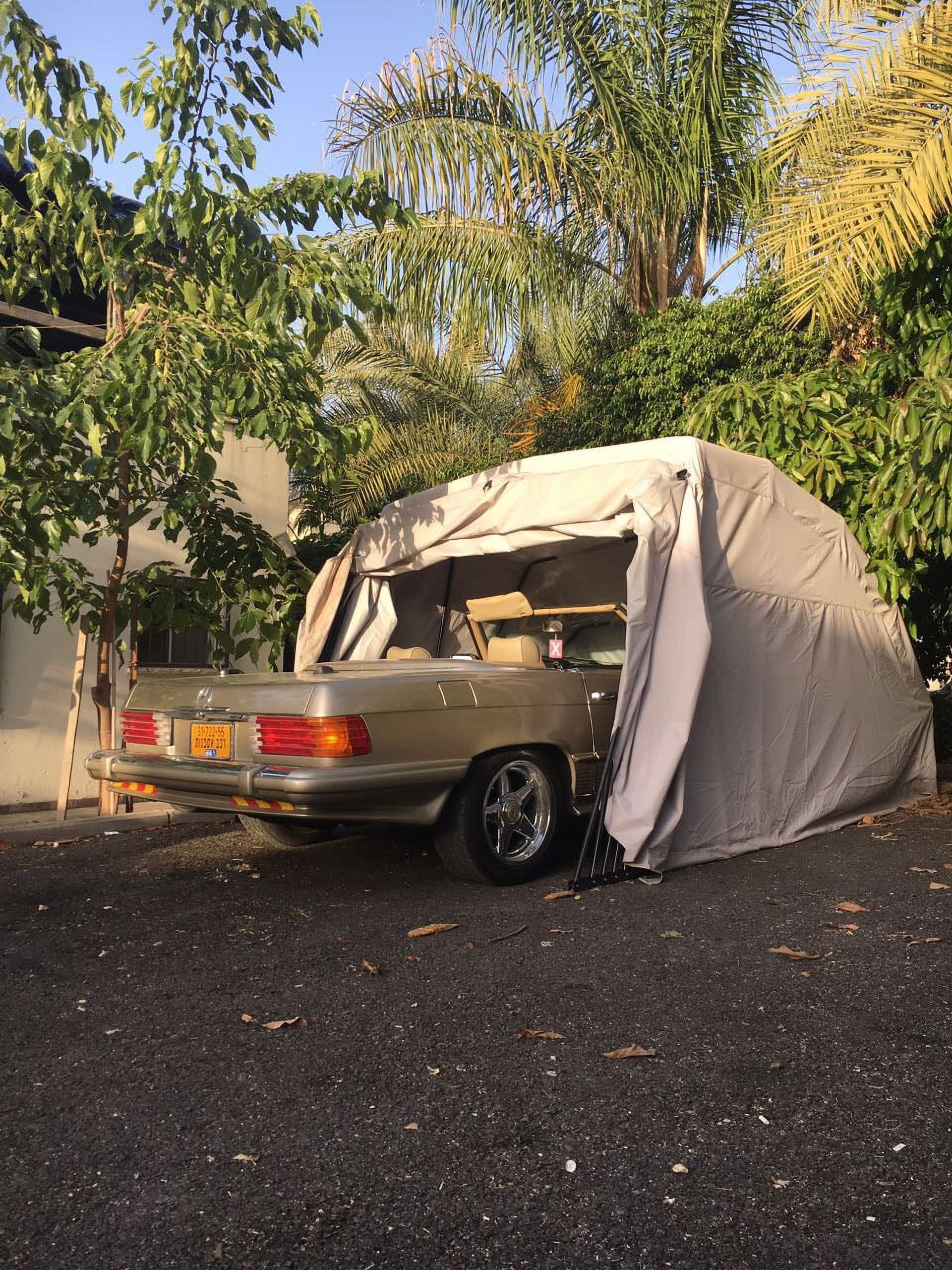 Ikuby Medium Carport, 102.3 x 228 x 81.5 in, Gray